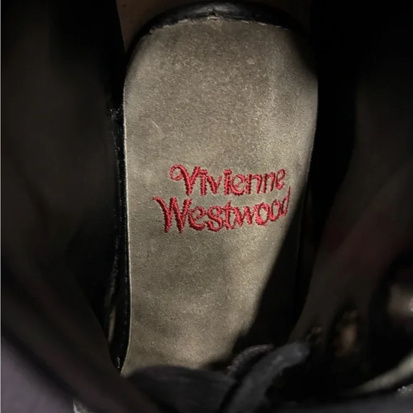 Vivienne Westwood Couture Mens Bedazzled Black and Gray High-Top Sneakers - Picture 3 of 13